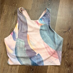 Athleta Multi-colored workout tank with built in bra. Size medium.